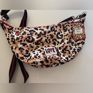 Brighton Spotted Love Swing Bag Leopard Print Crossbody NWT $150